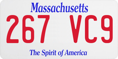 MA license plate 267VC9