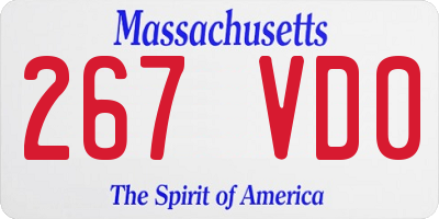 MA license plate 267VD0
