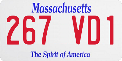 MA license plate 267VD1