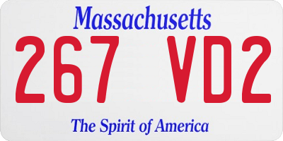 MA license plate 267VD2