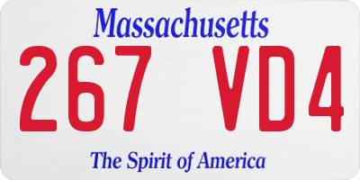 MA license plate 267VD4