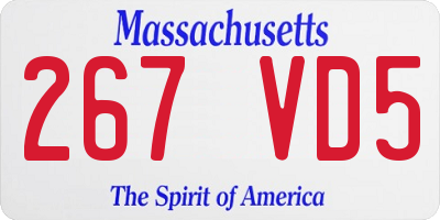 MA license plate 267VD5