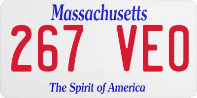 MA license plate 267VE0