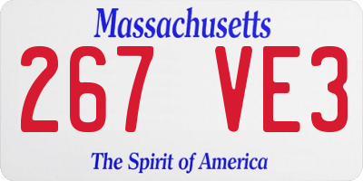 MA license plate 267VE3