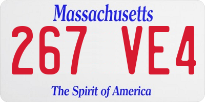 MA license plate 267VE4
