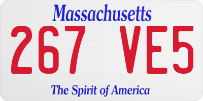 MA license plate 267VE5