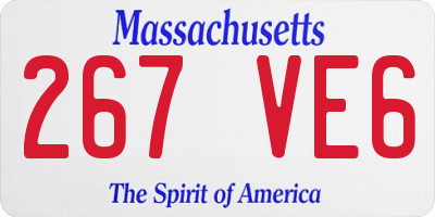 MA license plate 267VE6