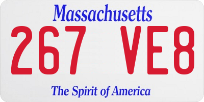 MA license plate 267VE8