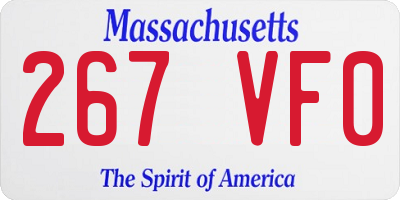 MA license plate 267VF0