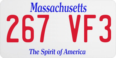 MA license plate 267VF3
