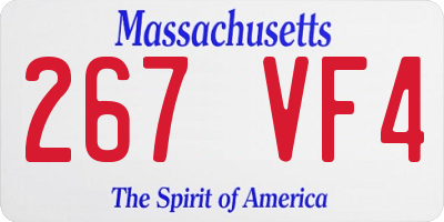 MA license plate 267VF4