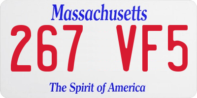 MA license plate 267VF5