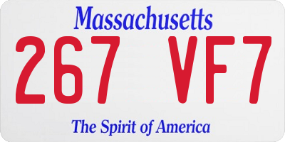 MA license plate 267VF7