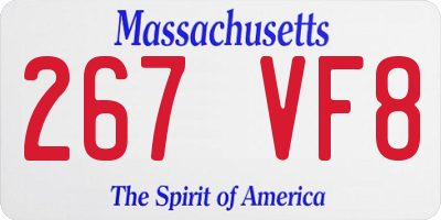 MA license plate 267VF8