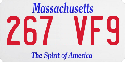 MA license plate 267VF9