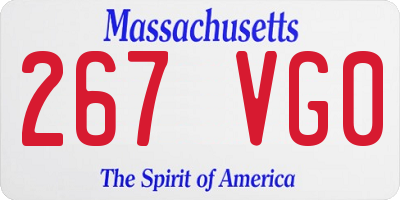 MA license plate 267VG0