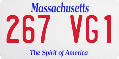 MA license plate 267VG1
