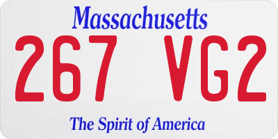 MA license plate 267VG2