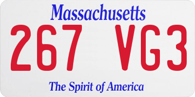 MA license plate 267VG3