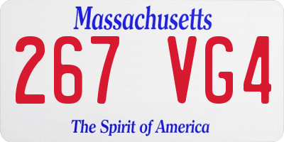 MA license plate 267VG4
