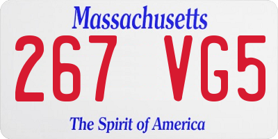 MA license plate 267VG5