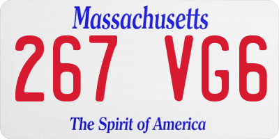 MA license plate 267VG6