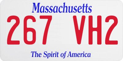 MA license plate 267VH2