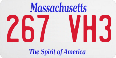 MA license plate 267VH3