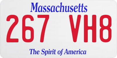 MA license plate 267VH8