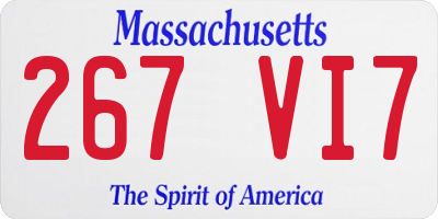 MA license plate 267VI7