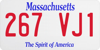 MA license plate 267VJ1