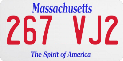 MA license plate 267VJ2