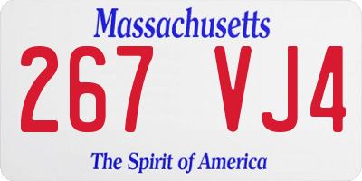 MA license plate 267VJ4