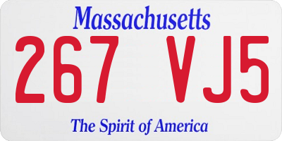 MA license plate 267VJ5