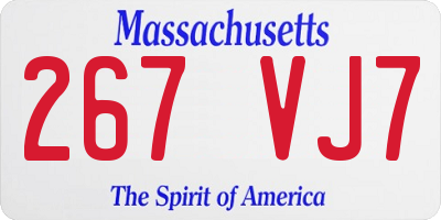 MA license plate 267VJ7