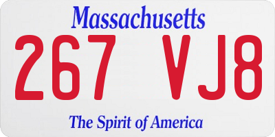 MA license plate 267VJ8