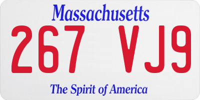 MA license plate 267VJ9
