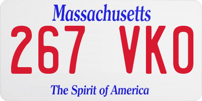 MA license plate 267VK0