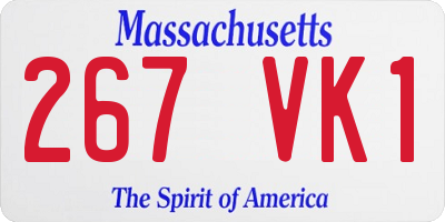 MA license plate 267VK1