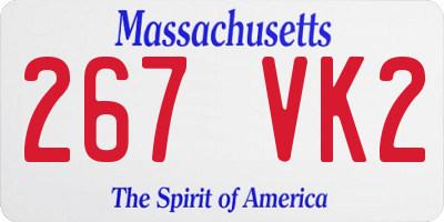 MA license plate 267VK2