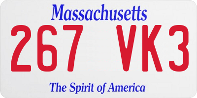 MA license plate 267VK3