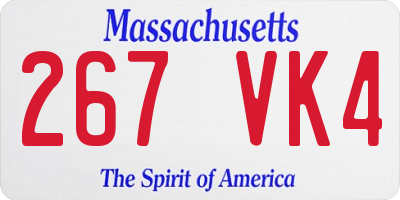 MA license plate 267VK4