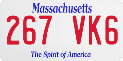 MA license plate 267VK6