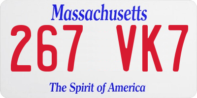 MA license plate 267VK7