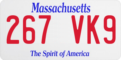MA license plate 267VK9