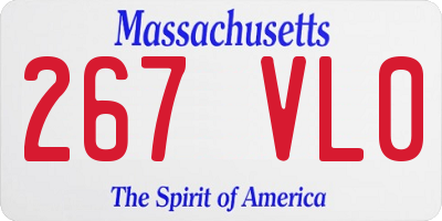 MA license plate 267VL0