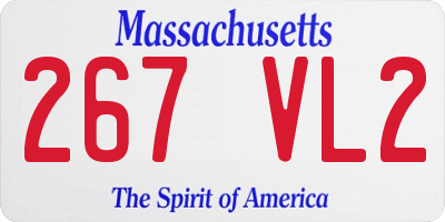 MA license plate 267VL2