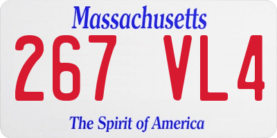 MA license plate 267VL4