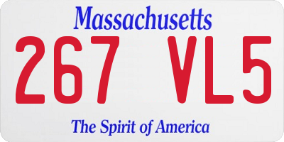 MA license plate 267VL5