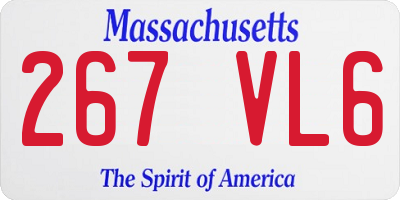 MA license plate 267VL6